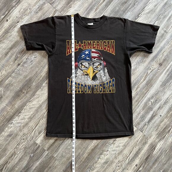 Vintage 90s Single Stitch All American Freedom Fighter Shirt L - Picture 5 of 8